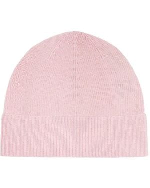 Bompard Origines Ribbed Cashmere Beanie Hat - Pink
