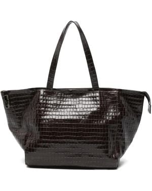 Hags Sac Cabas Miranda Médium À Effet Peau De Crocodile - Black