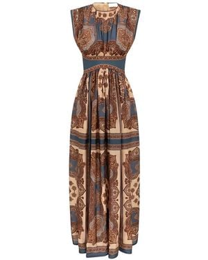 Zimmermann Paisley-Print Silk Maxi Dress - White