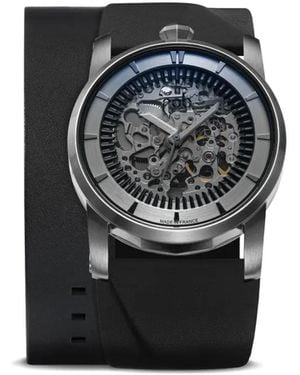 FOB PARIS Skeleton Double Leather 41Mm - Black