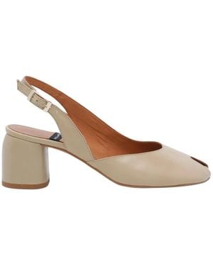 Ángel Alarcón Peep-Toe Slingback Pumps - Natural