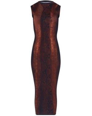 Jean Paul Gaultier Python-Printed Midi Dress - Purple