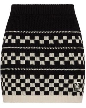 Amiri Check-Pattern Minn Skirt - Black