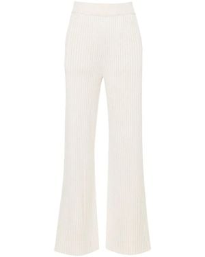 Eleventy Chunky-Ribbed Pants - White