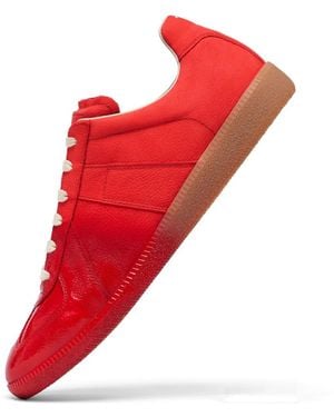 Maison Margiela Replica Leather Trainers - Red
