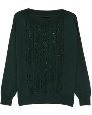 Liu Jo Embellished Cut-Out Sweater - Green