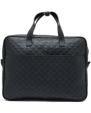 Emporio Armani Maletín con motivo de águila - Negro