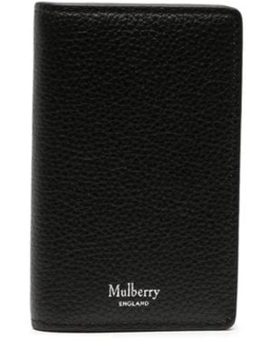 Mulberry Logo-Stamp Leather Card Holder - Black