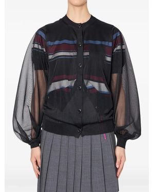 Kolor Cardigan À Rayures - Gray