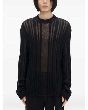 Ann Demeulemeester Pull Halvar En Maille Nervurée - Noir