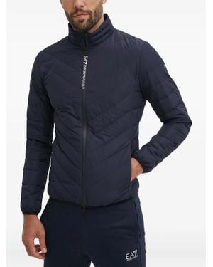 EA7 Quilted Zip Jacket - Blue