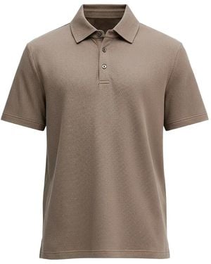 Michael Kors Bubble-Knit Polo Shirt - Brown