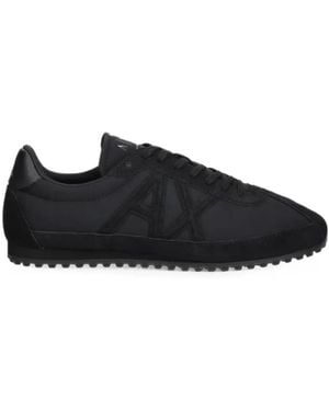 ARMANI EXCHANGE Logo-Patch Panelled Trainers - Black