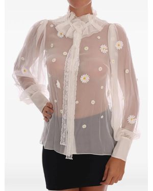 Dolce & Gabbana Daisy-Appliqué Blouse - Pink