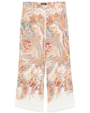 Cambio Adrienne Paisley-Print Pants - White