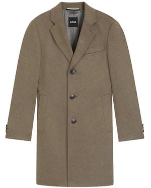 BOSS Buttoned Coat - Natural