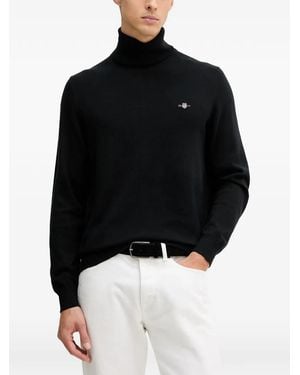 GANT Roll-Neck Logo Jumper - Black