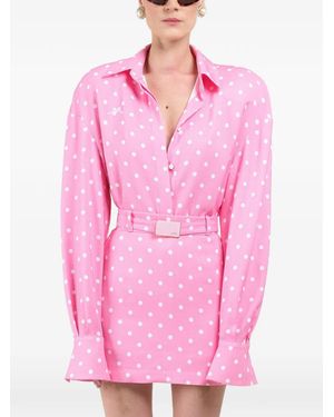 ROWEN ROSE Oversized Blouse Met Stippen - Roze