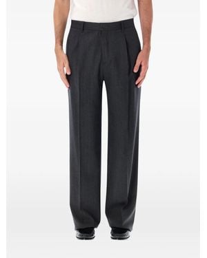 Lardini Pleated Pressed-Crease Pants - Black