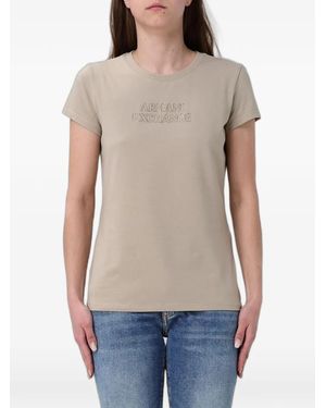 ARMANI EXCHANGE Rhinestone-Embellished T-Shirt - Natural