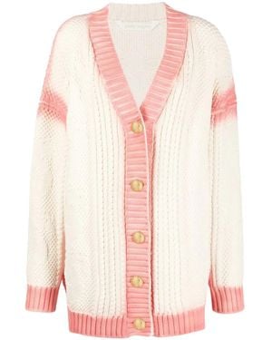 Palm Angels Spray Paint-Effect Logo-Print Cardigan - Pink