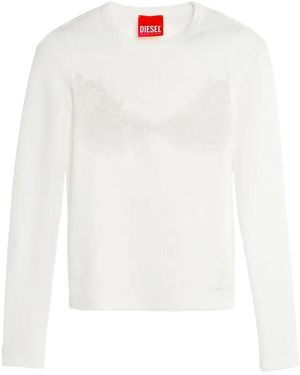DIESEL X Tinder Lace-Print Ribbed T-Shirt - White