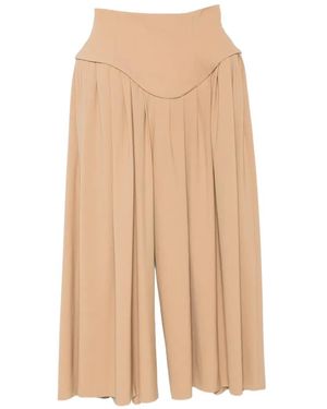 A.W.A.K.E. MODE Wide-Leg-Hose Mit Bundfalten - Natur