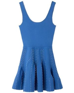 Sandro Beaded Knit Mini Dress - Blue