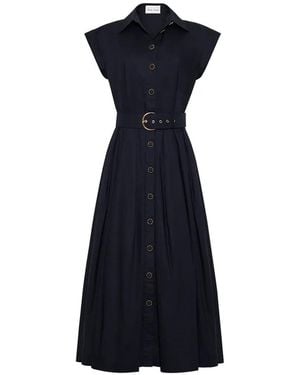 Cara Cara Octavia Belted Midi Dress - Blue