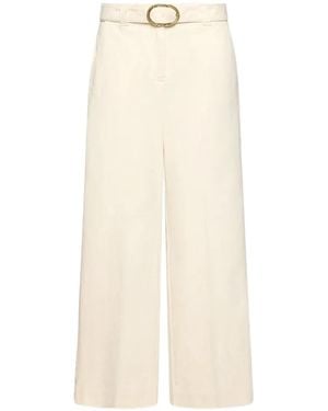 Marella Belted Wide-Leg Pants - White