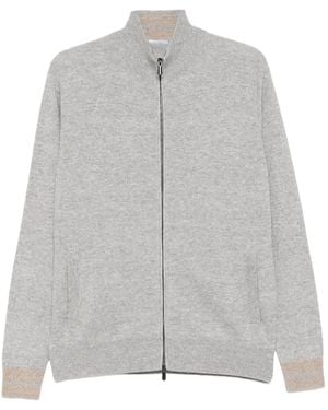 Cesare Attolini Zip-Up Knitted Cardigan - Grey