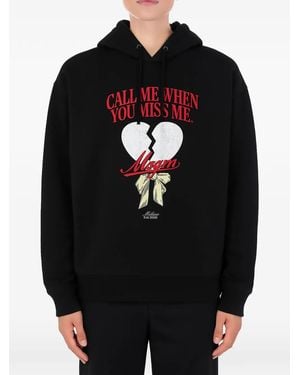 MSGM Graphic-Print Hoodie - Black