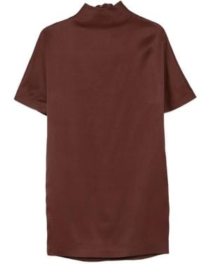 Loulou de Saison Vestido corto Elton con cuello alto - Rojo