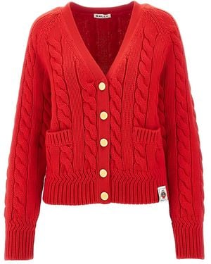 Bally Cable-Knit Cardigan - Red