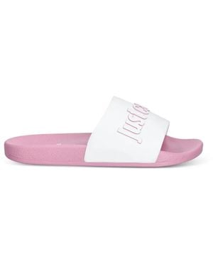 Just Cavalli Logo-Embossed Slides - Pink