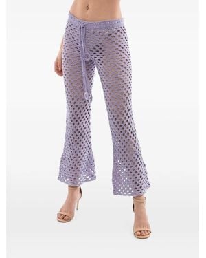 Matimì Cotton Boot-Cut Trousers - Purple