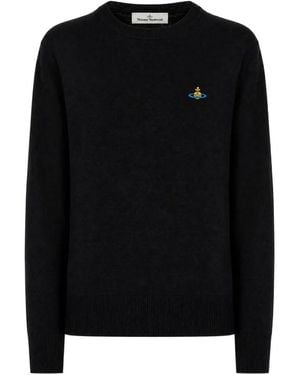Vivienne Westwood Pull À Motif Orb Brodé - Black
