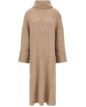 Entire studios Manhattan Turned-Up Midi Dress - Natural