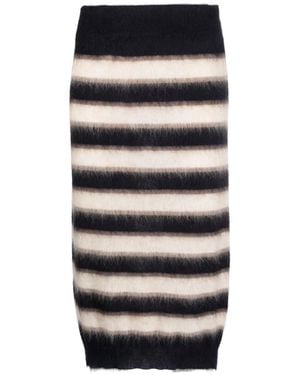 Brunello Cucinelli Striped Knitted Midi Skirt - Blue