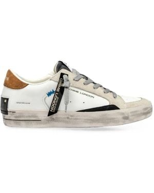 Crime London Sk8 Deluxe Leather Trainers - White