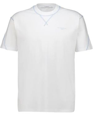 Givenchy Logo Print T-Shirt With Contrast Stitching - White