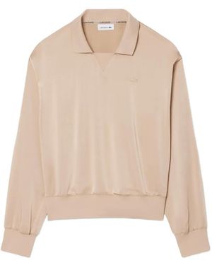 Lacoste Polo Ample En Satin - Natural