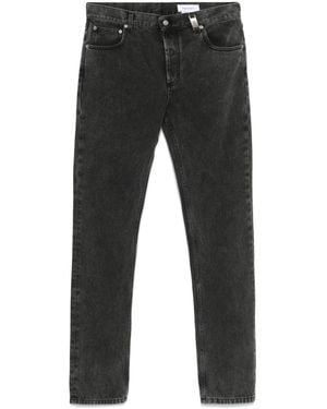 McQueen Logo-Plaque Jeans - Grey