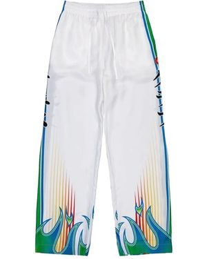 CASABLANCA Trainingsbroek Met Elastische Taille En Vlammenprint - Blauw