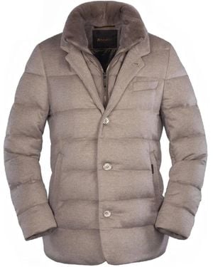 Moorer Dalton Buttoned-Up Padded Jacket - Gray