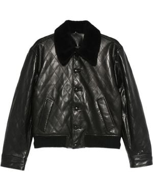 Ernest W. Baker Quilted Leather Jacket - Black
