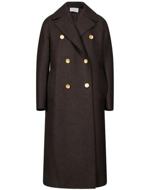Harris Wharf London Notched-Lapel Double-Breasted Coat - Black