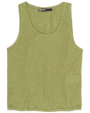 Bimba Y Lola Raw-Cut Slub-Texture Top - Green