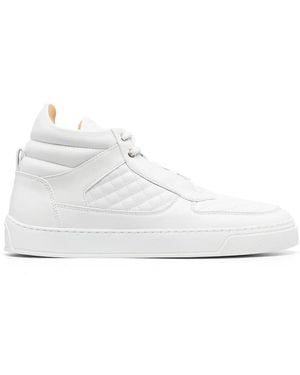Leandro Lopes Quilted Hi-Top Trainers - White