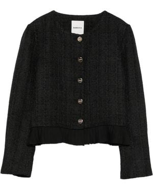 Sandro Blazer Con Pieghe - Nero